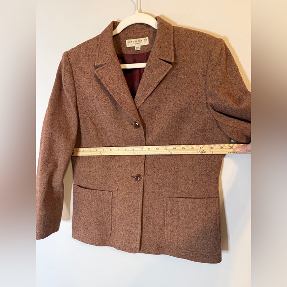 Vintage Lord & Taylor Brown Tweed 3-Button Blazer Sz 14P - Picture 7 of 10